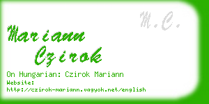 mariann czirok business card